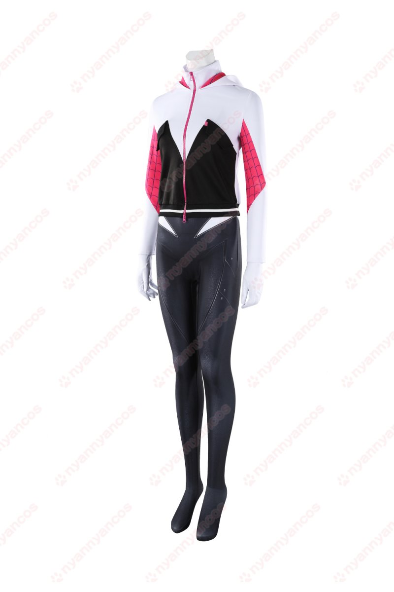 画像7: 高品質 実物撮影 グウェン Gwen  オールニュー・スパイダー・グウェン ゴーストスパイダー Spider-Man スパイダーマン  風 コスプレ衣装  コスチューム (7)