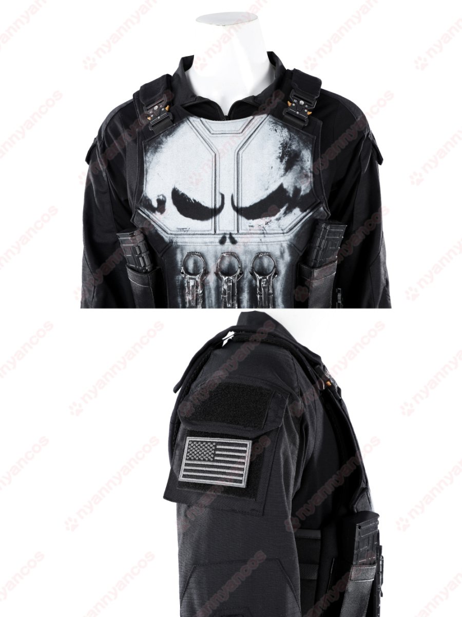 画像8: 【武器無し】高品質 実物撮影  パニッシャー Punisher  スパイダーマン：ブランド・ニュー・デイ  Spider-Man  風 コスプレ衣装  コスチューム オーダーメイド (8)
