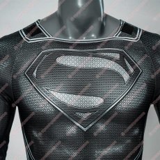 画像7: 高品質 実物撮影 ブラック スーパーマン Superman ジャスティス・リーグ: ザック・スナイダーカット 風 全身タイツ ゼンタイ 子供 コスプレ衣装 コスチューム (7)