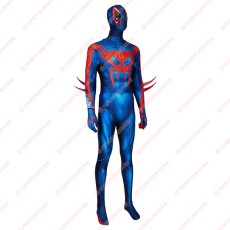 画像2: 高品質 実物撮影 スパイダーマン2099 スパイダーマン:アクロス・ザ・スパイダーバース 2 風 全身タイツ ゼンタイ 子供 コスプレ衣装 コスチューム (2)