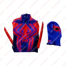 画像16: 高品質 実物撮影 スパイダーマン2099 スパイダーマン:アクロス・ザ・スパイダーバース 2 風 全身タイツ ゼンタイ 子供 コスプレ衣装 コスチューム (16)