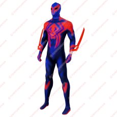 画像3: 高品質 実物撮影 スパイダーマン2099 スパイダーマン:アクロス・ザ・スパイダーバース 2 風 全身タイツ ゼンタイ 子供 コスプレ衣装 コスチューム (3)