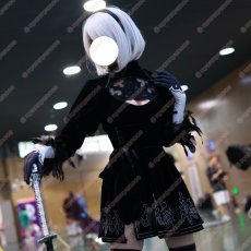 画像1: 高品質 実物撮影 2B トゥービー ヨルハ二号B型 NieR:Automata ニーア オートマタ 風  コスプレ衣装 コスチューム (1)