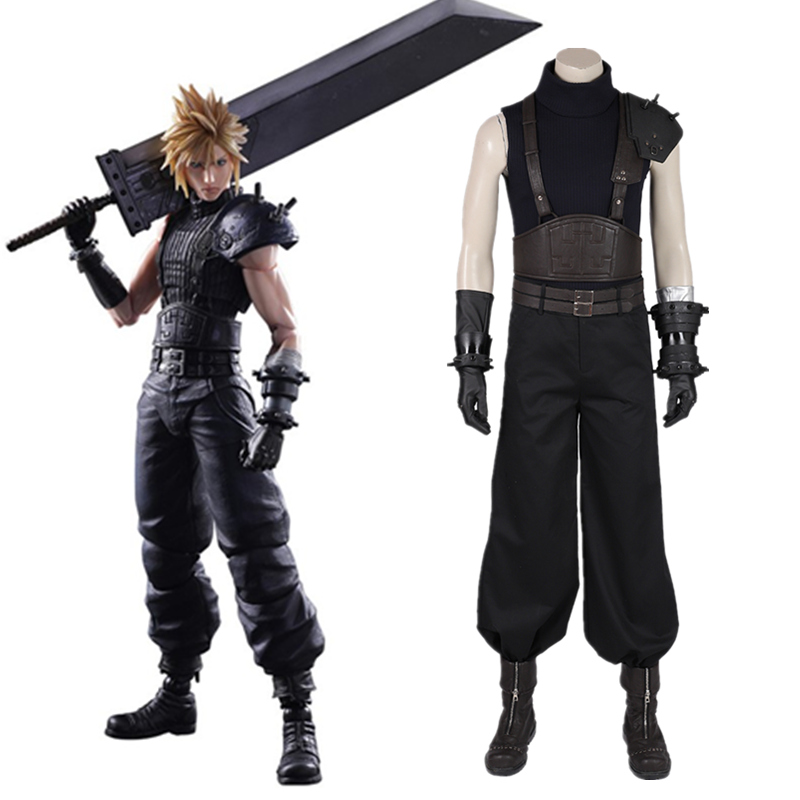 高品質 実物撮影 映画 ファイナルファンタジーVII FFVII FF7 クラウド ストライフ コスプレ衣装 コスプレ靴　ブーツ コスチューム  オーダーメイド