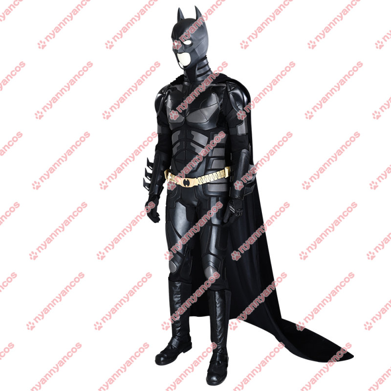 高品質 実物撮影  バットマン ブルース・ウェイン 風 ダークナイト Batman 2008映画 マスク付き コスプレ衣装 コスプレ靴  バラ売り可