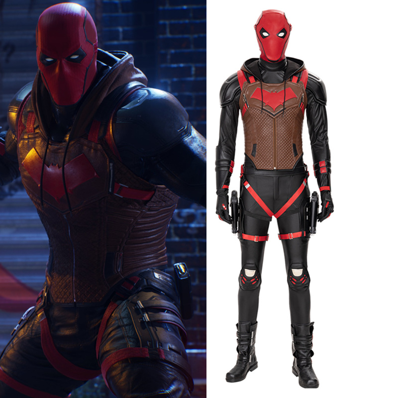 高品質 実物撮影 レッドフード ジェイソン トッド 風 Red Hood バットマン ゴッサム ナイツ コスプレ衣装 コスプレ靴 コスチューム オーダーメイド バラ売り可 武器無し ニャンコスプレ