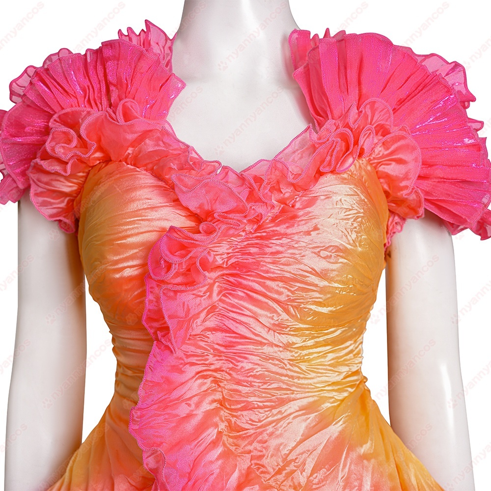 画像5: 高品質 実物撮影  グリンダ  Wicked ウィキッド ふたりの魔女  風 コスプレ衣装 コスチューム (5)